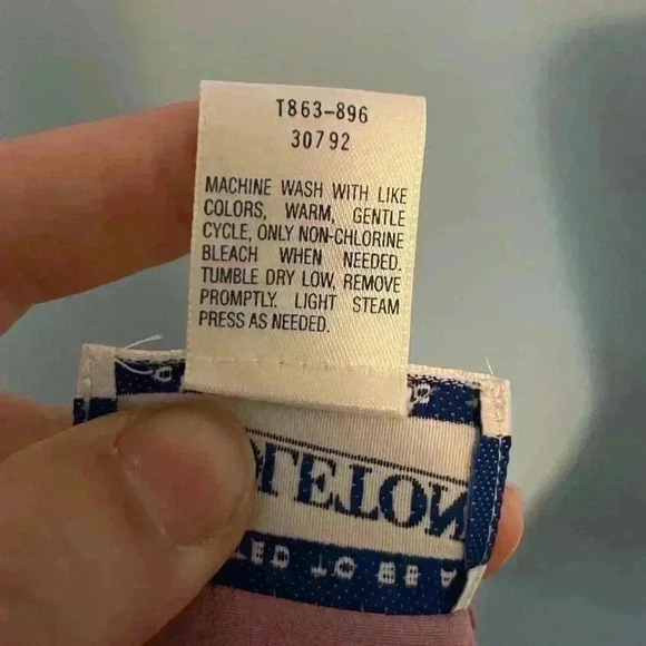 Vintage Pendleton Classic Mauve/Pink Polyester Top Ruched Button Neck Blouse 12 - Picture 8 of 8